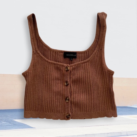 Majorelle Cropped Knit Tank - Picture 1 of 9
